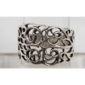 Corrugated Broad Sterling Silver Ring Stamp By The Artist 13mm Wide